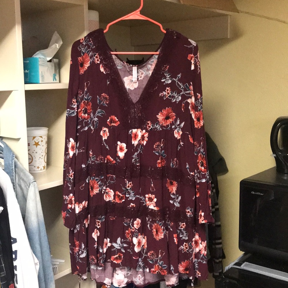 Boho Long Sleeve Floral Dress